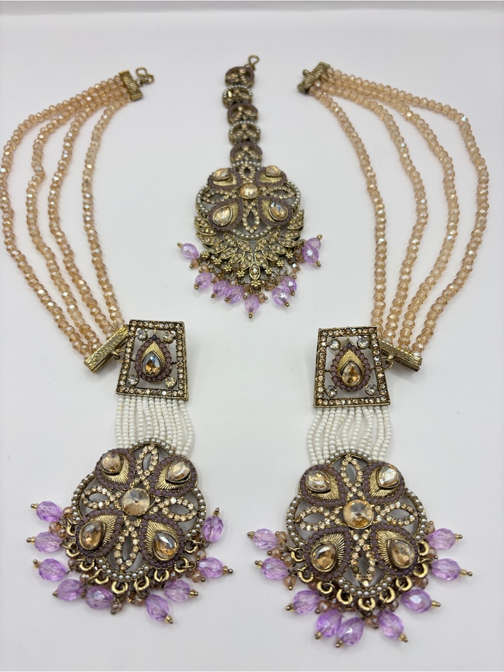 Traditional Baho Bali  Blue Beaded Earring Set